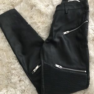 Zara biker faux leather pants